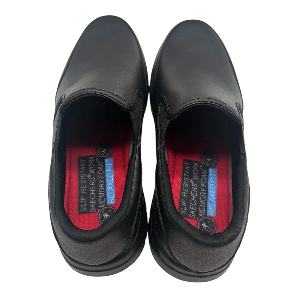 Skechers Work Advantage SR Bronwood Shoes Mens Sz 10 Back‎ Leather Slip On 77071